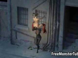 3d مثليه harely كوين الحصول على لها رطب كس يمسح