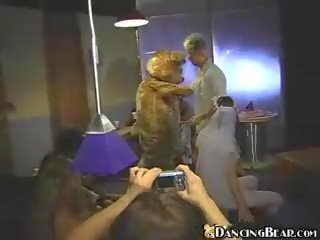 Wedding party with male strippers