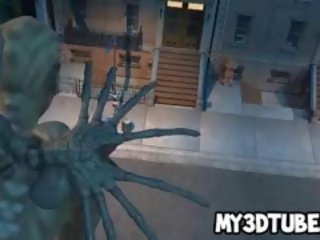 Foxy 3d con quái vật nét đẹp nhận fucked lược cứng ngoài trời