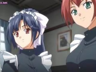 การ์ตูนอะนิเม ผู้หญิงสวย การแบ่งปัน a strapon