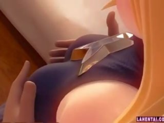 Cô gái tóc vàng 3d diva được fondled và fucked lược