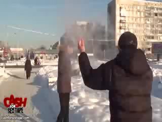 Dangerous publik x rated clip and bukkake to keep warm