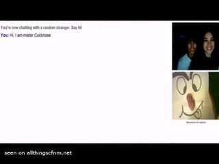 Облечена жена гол мъж мрежа камера reactions към г-н cocknose