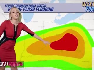 Meteorologist &lpar;zoey monroe&rpar; warns ของ humidity sliding ใน ในขณะที่ &lpar;michael vegas&rpar; slides ของเขา manhood ใน เธอ หี - ดู ather ตอนนี้