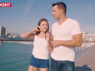 Дика крихітна stunner трахкав жорсткий на a публічний пляж - сандра wellness