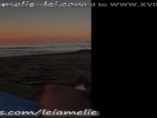 Public porn on the Beach - he couldn't last long while she is riding him&excl; Amelie Lei&comma; blonde&comma; Cowgirl&comma; Blowjob&comma; Cumshot&comma; Outdoor